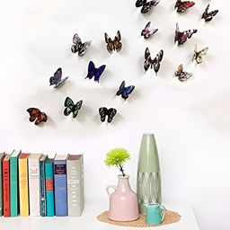 INDIAN ROYALS Blue & Red Butterfly Printed Self-Adhesive & Durable Wall Sticker-image-77