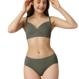 Soie Green Non-Wired Padded Bra & Panty Set-picture-26