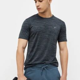 Fame Forever By Lifestyle Black Regular Fit Self Pattern Sports T-Shirt-image-13