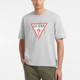 Guess Jeans Iconic Medium Grey Heath Cotton Oversized Printed T-Shirt-image-27