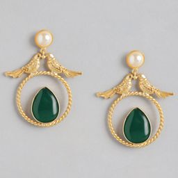 Anouk Gold-Plated Beaded Geometric Drop Earrings-56