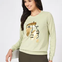 Honey by Pantaloons Green Graphic Sweatshirt-image-69