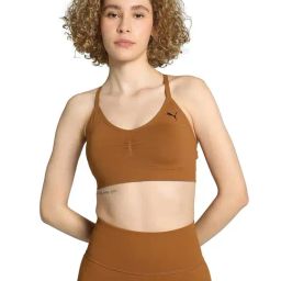 Puma Brown Solid Training Bra-picture-13