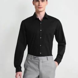 Arrow Black Cotton Regular Fit Shirt-image-49