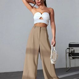Next One Women Smart High-Rise Stretchable Wide Leg Trousers-picture-13