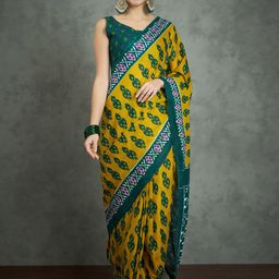 Mitera Women Bagh Printed Saree With Blouse Piece-picture-19