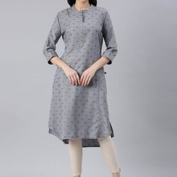 Samhitas Floral Embroidered Mandarin Collar Panelled Straight Kurta-picture-25