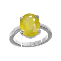 Clara Yellow Sapphire 4.8cts Sterling Silver Navratna Ring-image-85
