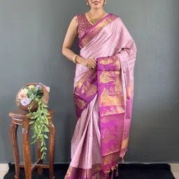 Panzora Geometric Woven Design Zari Saree-image-97