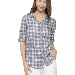 Campus Sutra Grey Checks Shirt-picture-10