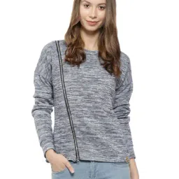Campus Sutra Navy Textured Sweatshirt-image-27