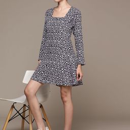 Roadster Geometric Print A-Line Mini Dress-image-44