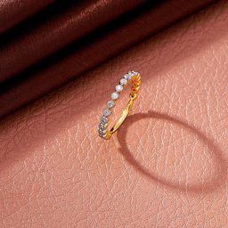 Nipura 925 Sterling Silver Gold-Plated Half-Eternity Finger Ring-image-81