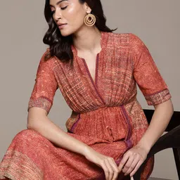 Ritu Kumar Printed A-Line Midi Dress-85