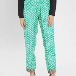 Fusion Beats Green & White Regular Fit Pants-image-47