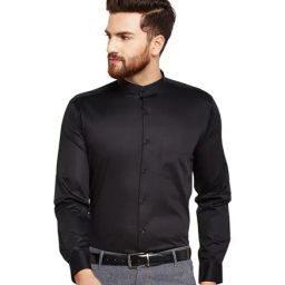 Hancock Black Slim Fit Shirt-image-58