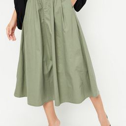 max Women Solid A-line Midi Skirt-image-85