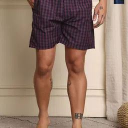 Mast & Harbour Pack Of 2 Checked Super Combed Cotton Boxers BOXCOM52-S-image-83