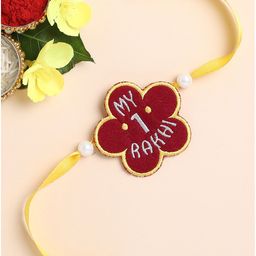 TMW Kids My First Rakhi Flower Applique Rakhi - Maroon-17