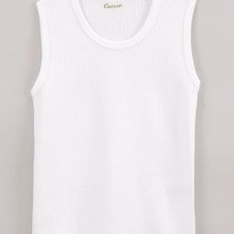 Kanvin Cotton Knit Sleeveless Solid Thermal Vest - White-image-23