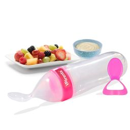 VParents Food Feeding Spoon with Squeezy food Grade Silicone Feeder Bottle Pack of 2 - 90 ml-4