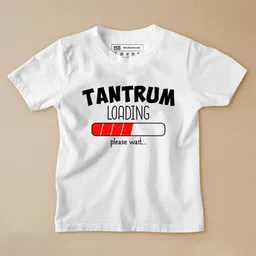 Be Awara Family Theme Half Sleeves Tantrum Loading Printed Tee - White-picture-17