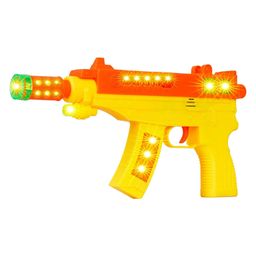 WISHKEY Vibrating Laser Gun Toy with Muzzle Movement - Yellow-20