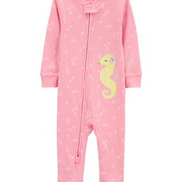 Carter's Full Sleeves Sleepsuit With Seahorse Patch & Hearts Print - Pink-image-51