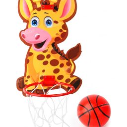 Fiddlerz Giraffe Theme Basketball for Kids Game Play Set with Adjustable Wall Mounted Hanging Board & Hoop Kids Basketball Set-4