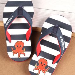 Cute Walk by Babyhug Flip Flops with Back Strap Octopus Print - Red-image-46