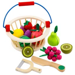 Happy Hues Wooden Fruit Food Cutting for Kids - Assorted Colors-picture-8