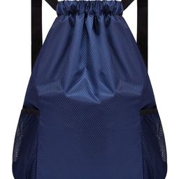 SYGA Drawstring Backpack for Gym Yoga Running Swimming Camping Travel Bag Sports Fitness Club Student Training Bag Navy - 19.6 Inches-image-75