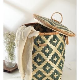 Wicker Laundry Basket With Lid, Bamboo Storage Basket (Small)-picture-2