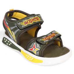 Lil Lollipop Polka Dots Designed Sandals With Velcro Closure - Green-image-92