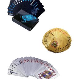 Magicwand 24 K Plated Poker Playing Card Game Pack of 3 Gold,Silver,Black Cards-19