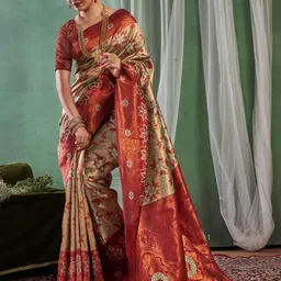 Areca Designer Ethnic Motifs Zari Pure Silk Banarasi Saree-image-89