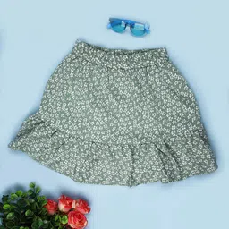 V-Mart Girls Floral Printed Flared Knee Length Skirt-picture-21