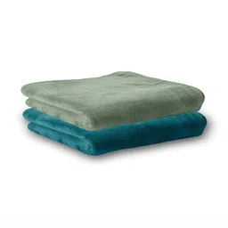 HOUSSE 2Pcs Sea Green & Teal Blue Microfibre 450 GSM Hand Towels-12