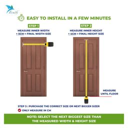 Evafly Mosquito Net for Door Feather Style Magnetic Curtain Auto Closing Insect Screen for All Door Types with Self Adhesive Hook Tape 200X85 -  Brown image 3