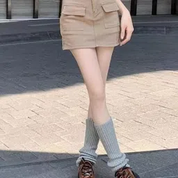 KPOP Women Solid Regular Fit Shorts-image-48