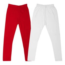 FRENCH KLEIDER Girls Pack Of 2 Cotton Mid-Rise Churidar-Length Leggings-31