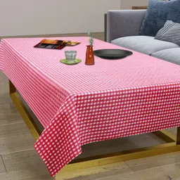 LooMantha Pink & White Checked Waterproof 2-Seater Table Cover-86