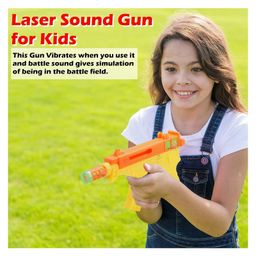 WISHKEY Vibrating Laser Gun Toy with Muzzle Movement - Yellow image 5
