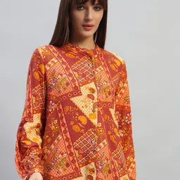 Cantabil Printed Shirt Collar Top-image-28