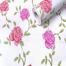 AmazingKarts White & Pink Floral Printed Waterproof Self-Adhesive Wall Sticker-image-86