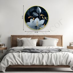 The Castle Decor Black & Blue Fishes Sparkle Wooden Wall Art-39