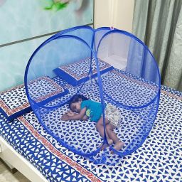 Polyester Kids Washable Baby Mosquito Net Foldable with Premium net | Portable Newborn Net Bed Mosquito Net-1