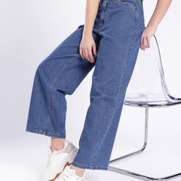 glitchez Women Retro Vibe Frayed Detail Baggy Fit Jeans-18