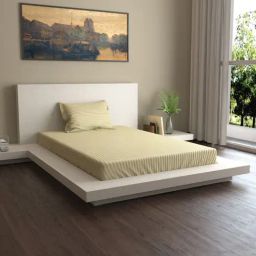 Mark Home Premium Stripes 400 TC Beige Bed Sheet Set-image-43