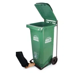 ARISTO 240 L Green Plastic Pedal Dustbin-30